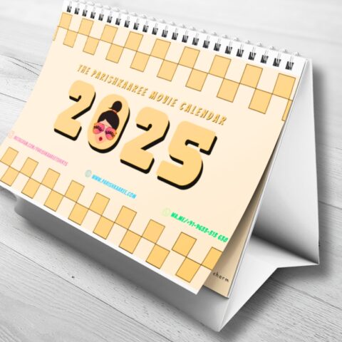 Unique 2025 calendar celebrating Malayalam movie nostalgia with fun and quirky designs.